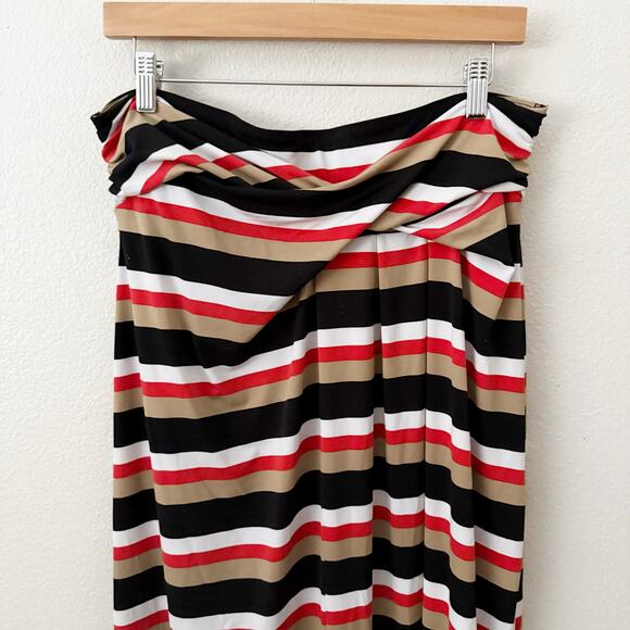 LANE BRYANT | Maxi Skirt Stripe Striped Autumn Orange Tan Black | Size 14/16 - Picture 2 of 6